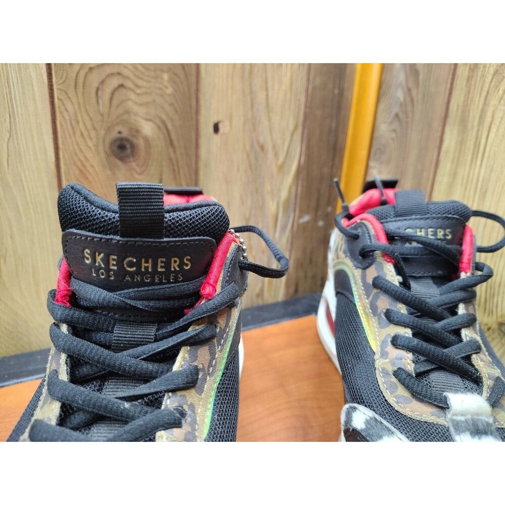 Sketchers Los Angeles The Hunt Shoes Womens 9.5 Black Animal Print Chunky - Picture 3 of 10